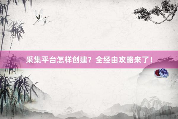 采集平台怎样创建？全经由攻略来了！