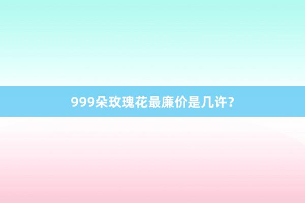 999朵玫瑰花最廉价是几许？